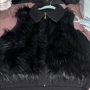 Michael Kors Black Faux Fur Vest